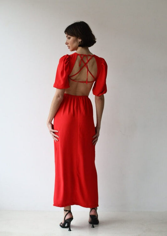 VESTIDO ROJO LARGO